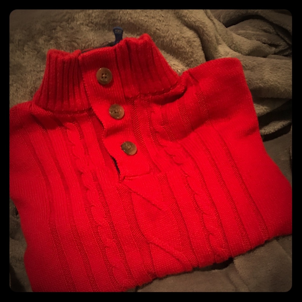 Red Nautica Boys sweater true size 6
